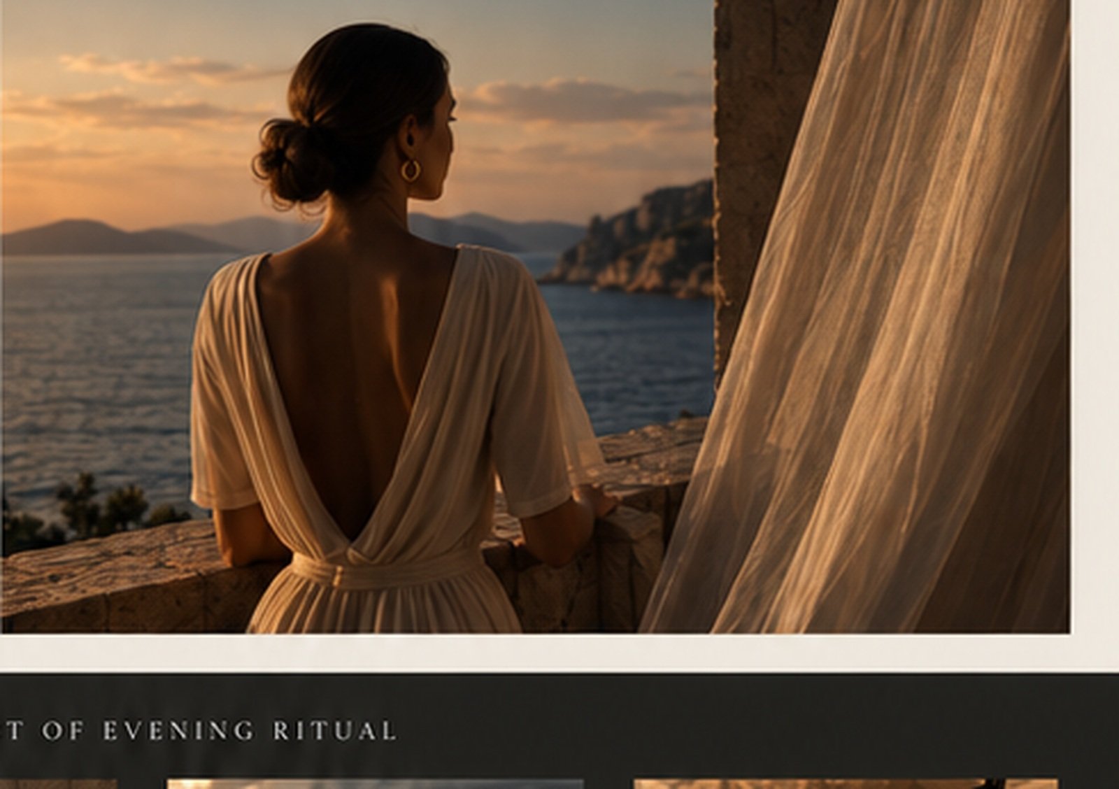 Woman overlooking the Adriatic at sunset
