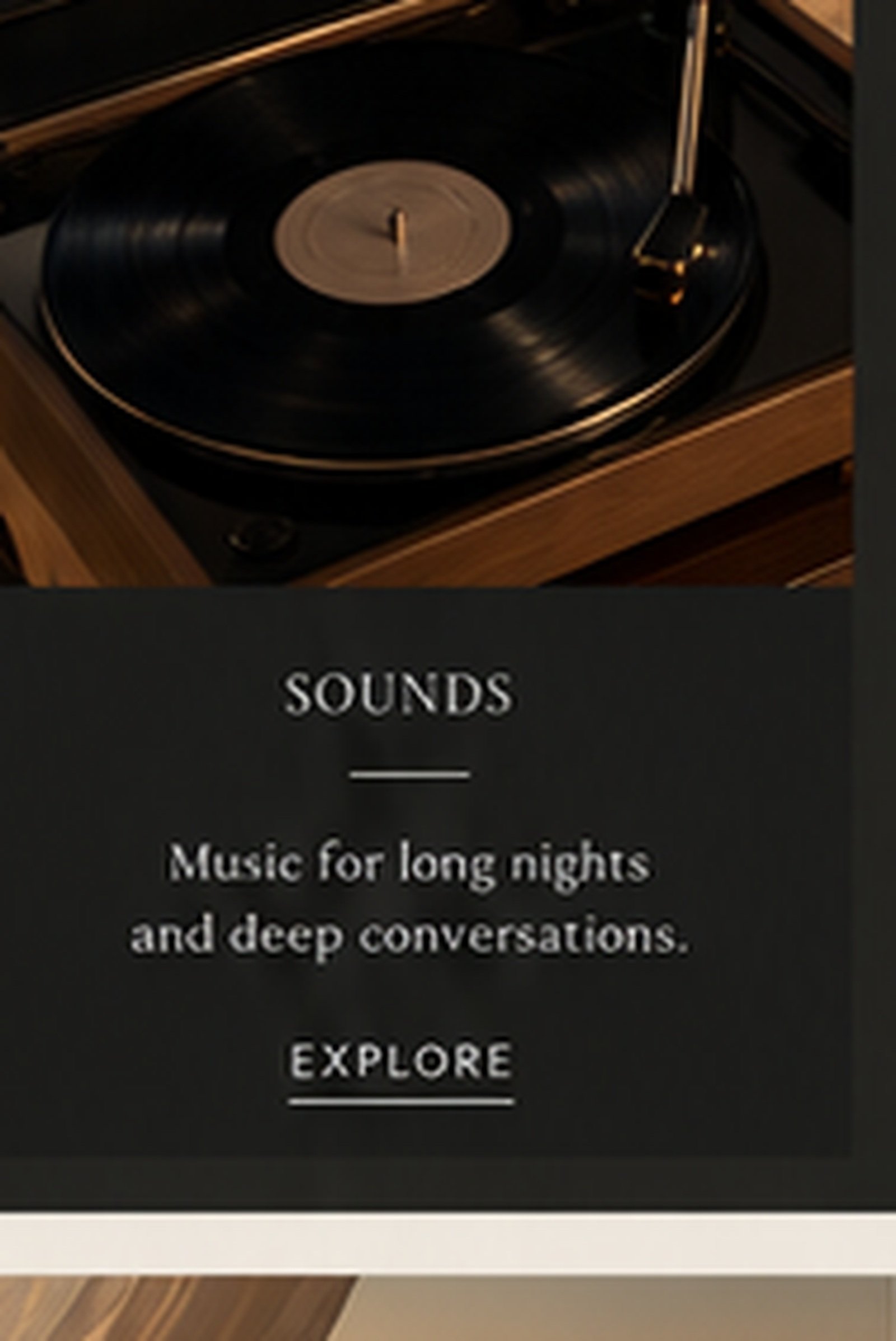 Analog turntable at dusk